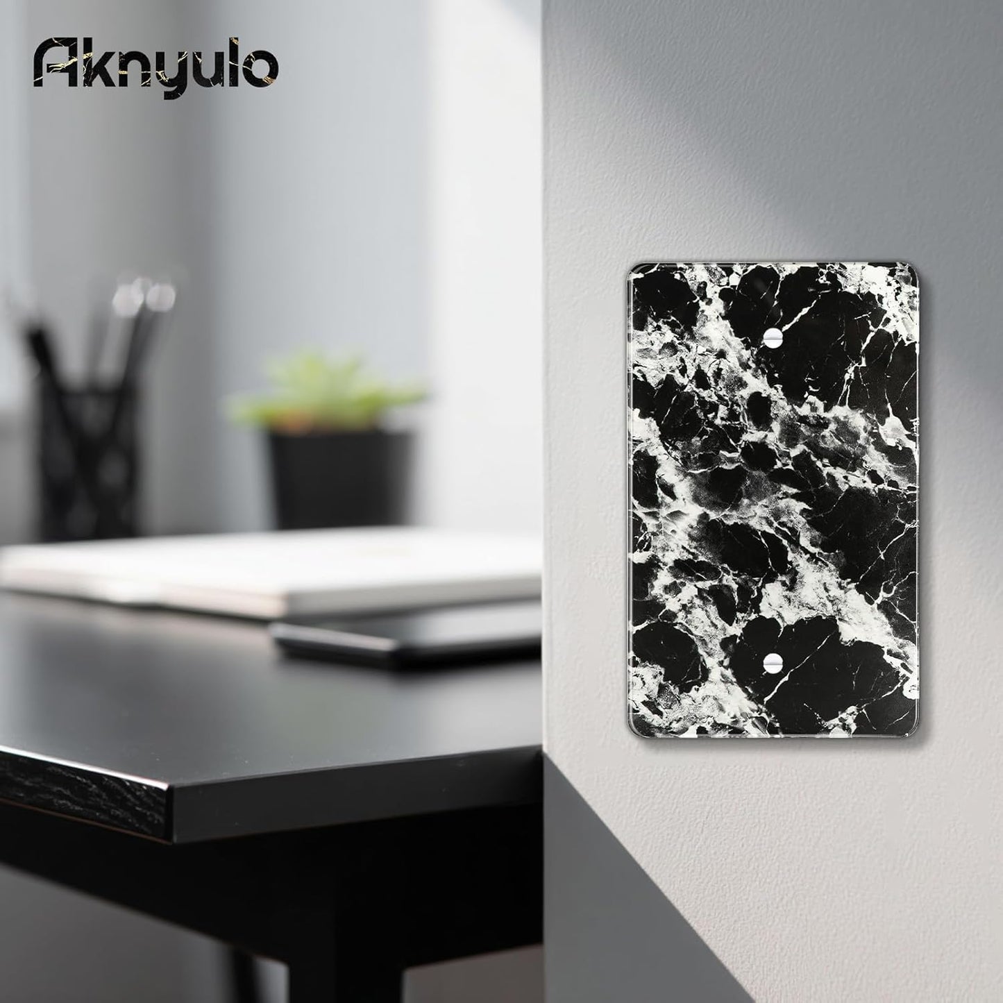 Black White Marble Pattern Acrylic Wall Plates Blank Wall Plate Light Switch Cover Plate Blank Wall Plate Decorative Acrylic Light Switch Cover