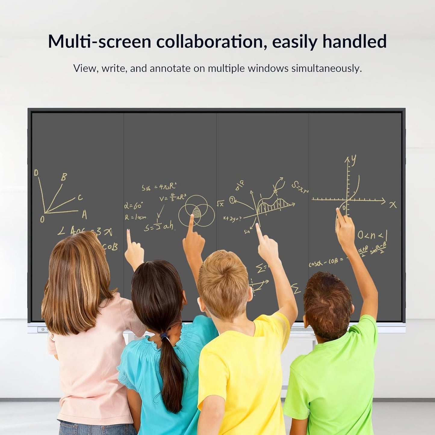 Smart Board, 55" Interactive Whiteboard with Google EDLA, Built-in Digital Whiteboard, Wireless Casting, Split-Screen & Unlimited Canvas for Business and Education (Wall Mount Included)