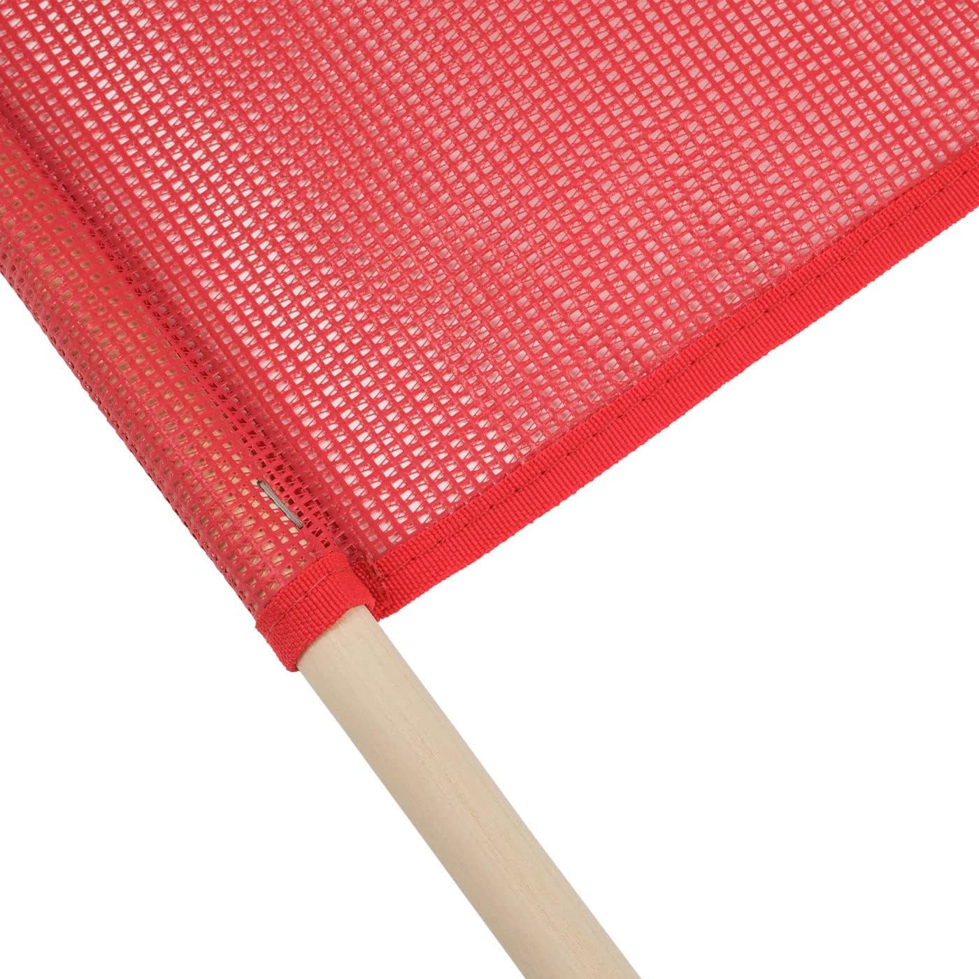 Mytee Products Red Safety Flags for Trucks with Dowel, DOT Compliant - 18 Inch x 18 Inch High Visibility Vinyl Mesh Warning Flags, 8 Pack
