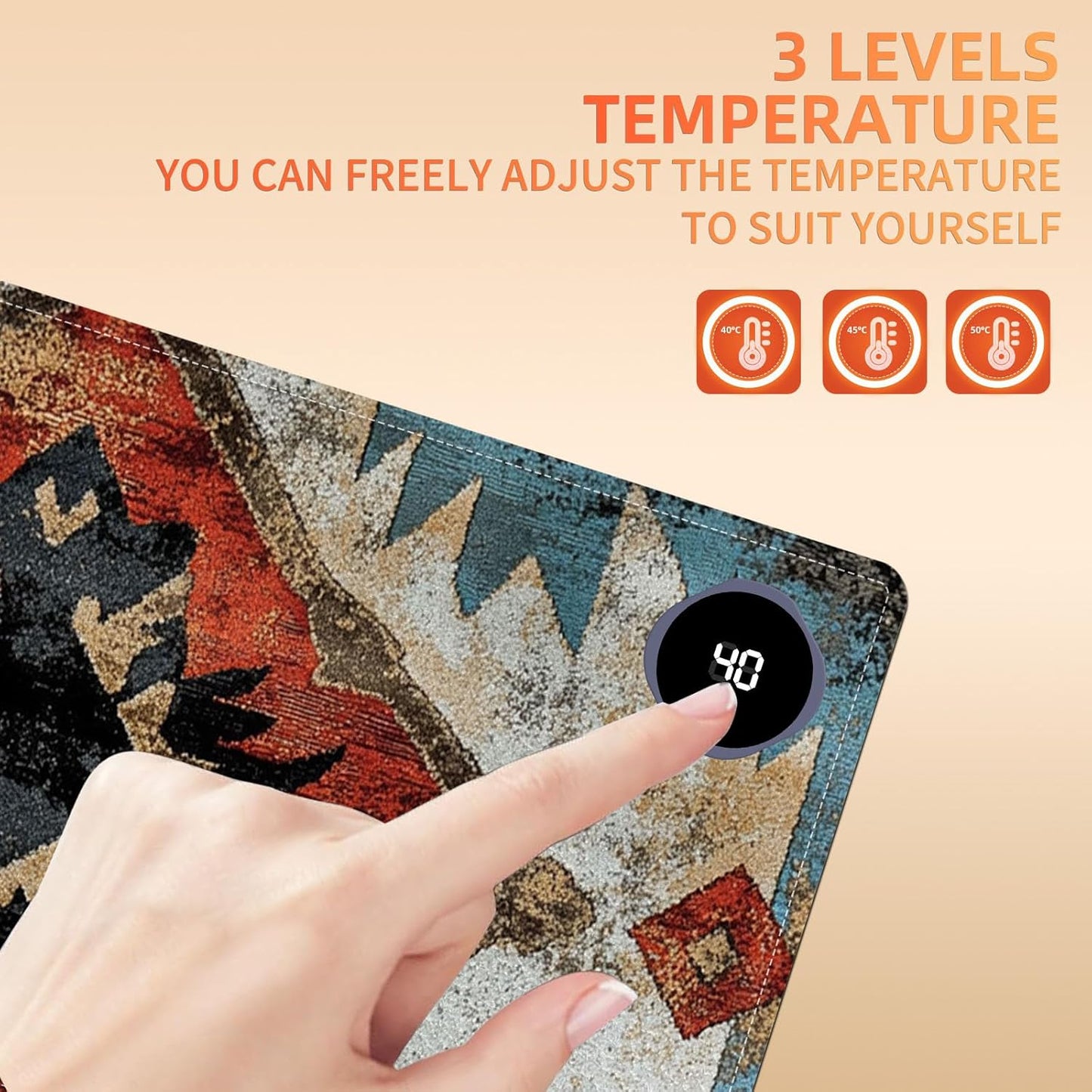 Heated Mouse Pad 31.5x13 in 3-Temp Fast Heating Desk Mat with Auto Timer Warmer for Hands Wrist Pain Relief Waterproof Keyboard Mat for Office, Gaming, Home, Art Prints