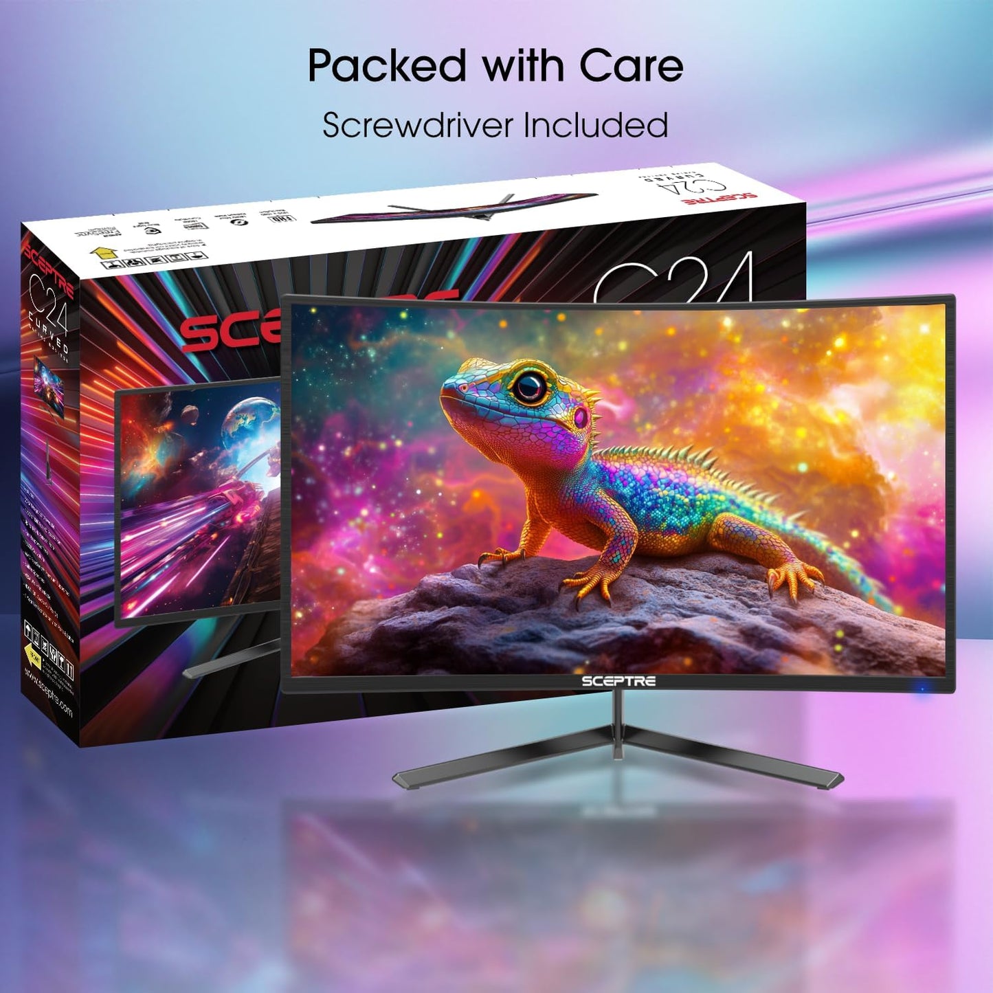 Sceptre New 24-inch Curved Gaming Monitor 1080p up to 180+Hz DisplayPort HDMI 100% sRGB, AMD FreeSync Build-in Speakers Machine Black 2026 (C248B-FWT168 Series)