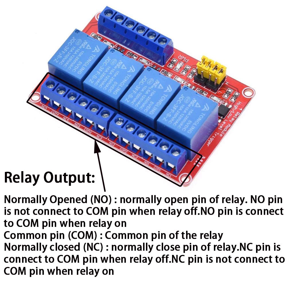 2PCS 4 Channel 5V Relay Module with Optocoupler High or Low Level Trigger Expansion Board for Raspberry Pi Arduino