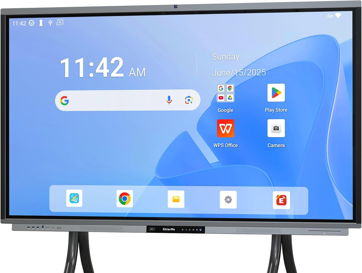 Shiarffe R9 Smart Board 4K Interactive Whiteboard EDLA-Certified All-in-One Touchscreen Digital Display Built-in 50MP AI Camera Mics and 60W Speaker for Classrom Hybrid Work