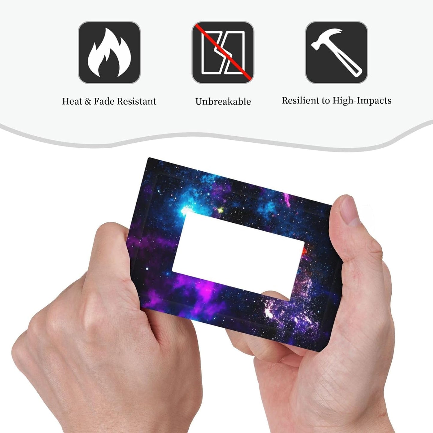 Outer Space Colorful Starry Sky Galaxy Planet Decorative Outlet Covers 1 Gang Single Rocker Light Switch Cover Plate Wall Plates GFCI Faceplate for Bed Room Living Room Decor