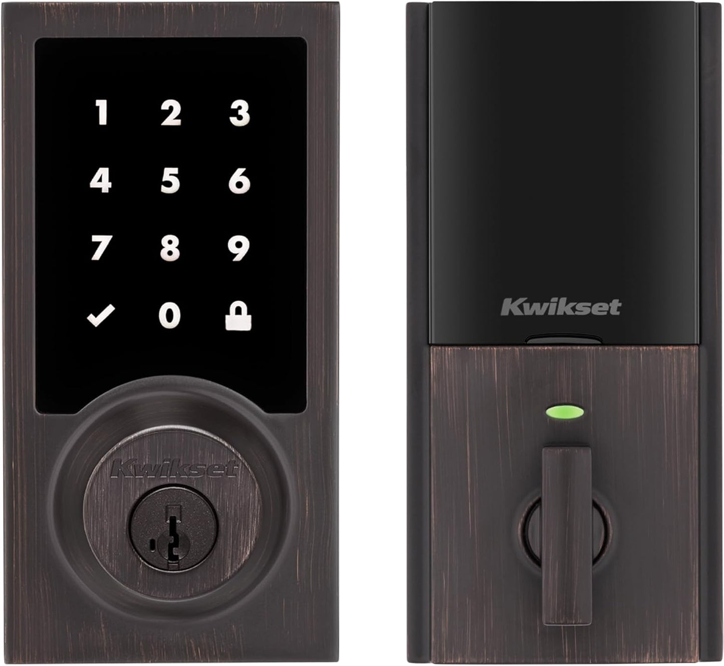 Kwikset HomeConnect 918 Contemporary Z-Wave Long Range Enabled Touchscreen Lock Works with Ring Alarm, Samsung SmartThings Hub Required, Sold Separately in Venetian Bronze