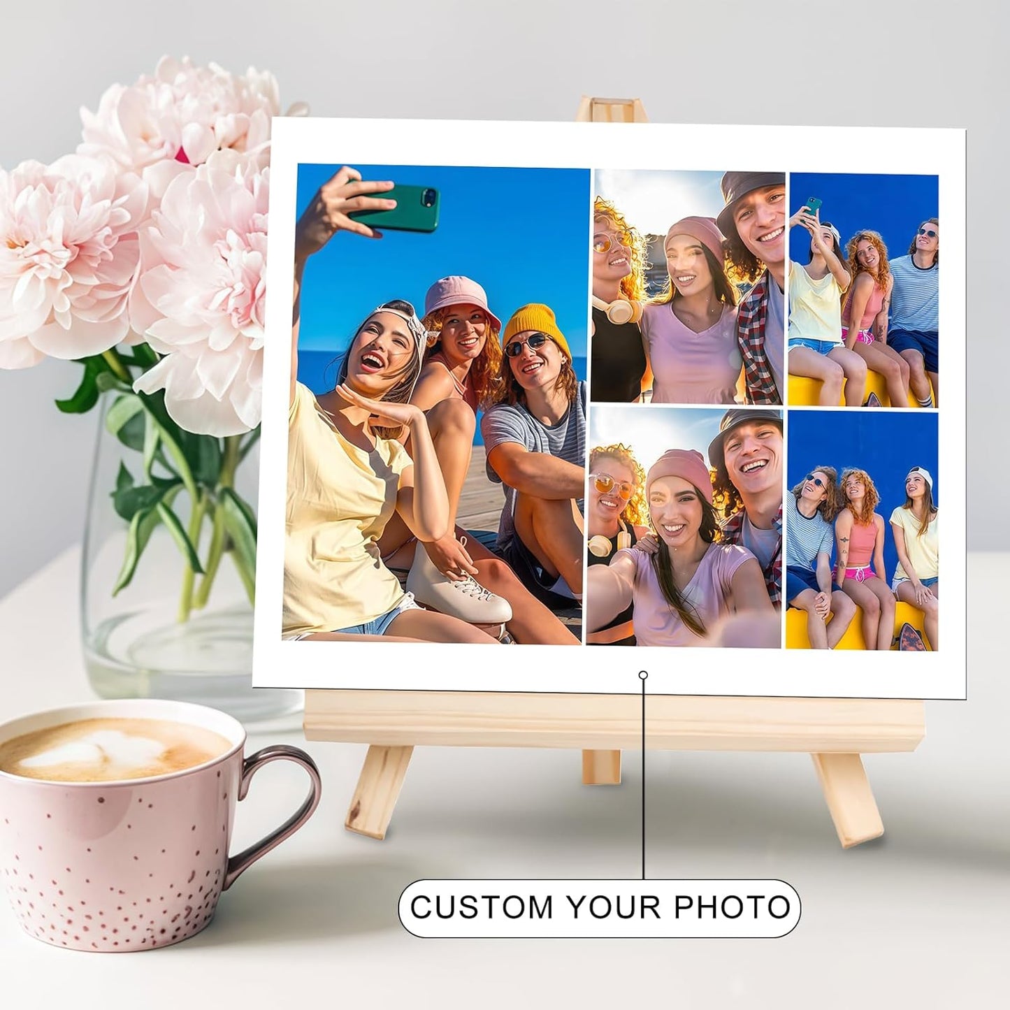Custom Photo Frame with Stand, Personalized Picture Display, MDF and Wood Construction, Desktop Decor, Multiple Designs, Customizable Gift for Family and Friends