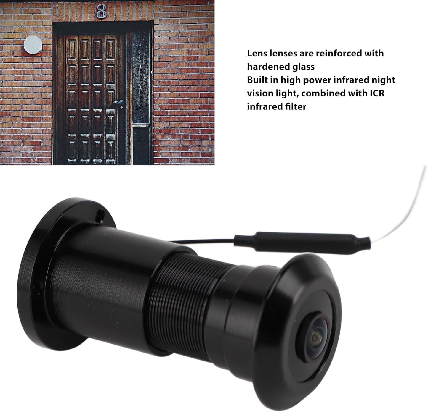 Door Peephole Camera, 1080P Smart Door Eye Hole Camera, 180 Degree Wide View Angle, 2 Way Talk, Doorbell Security Camcorder Peephole Viewer for Home