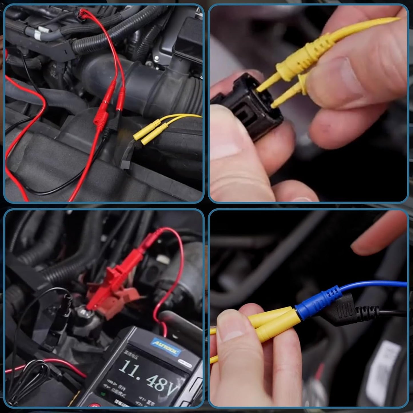 76 Pcs Automotive Circuit Test Lead Kit, Multimeter Test Leads Kit, Electrical Back Probe Kit, Alligator Clip, Acicular Probe, Banana Plug Adapters, Volt Meter Lead (with Carrying Case)