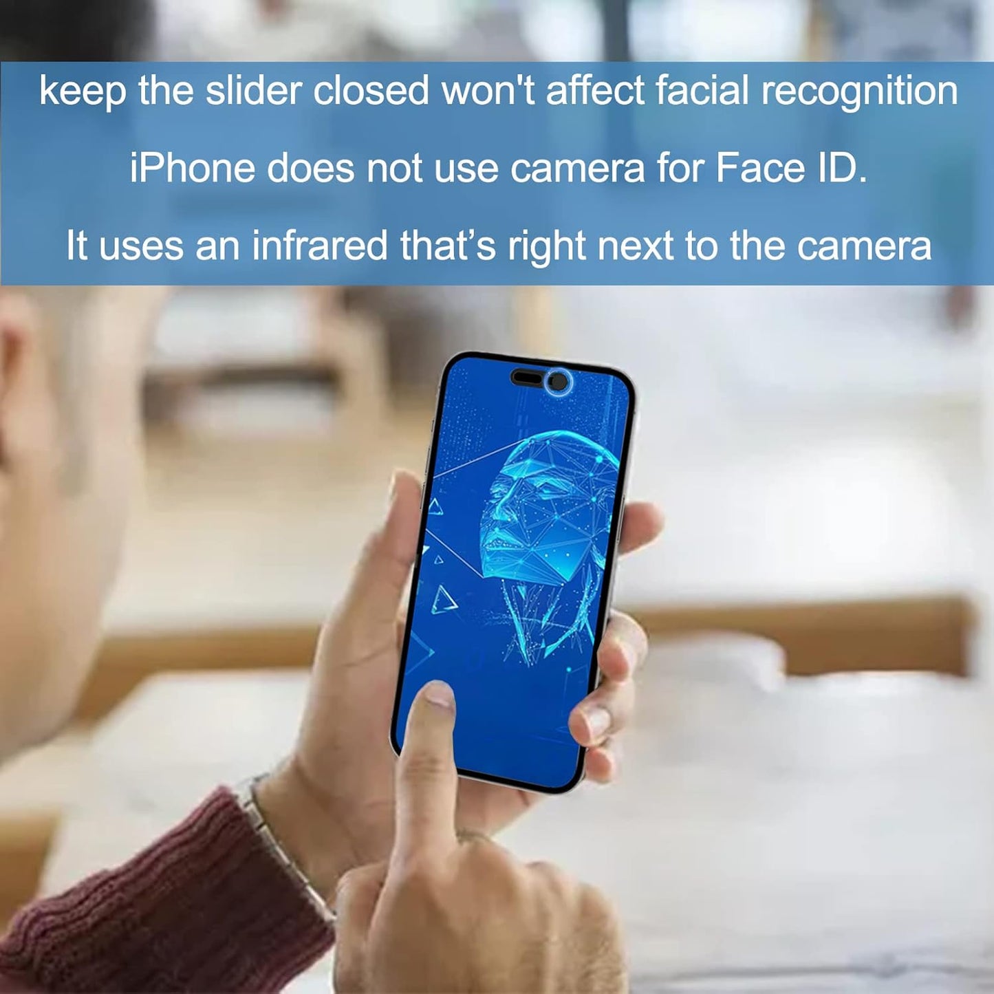 Front Camera Cover Compatible for iPhone 15/15 Plus with Rear Lens Cover,Protect Privacy and Security But Not Affect Facial Recognition（2Pack）-2025 Updated Version