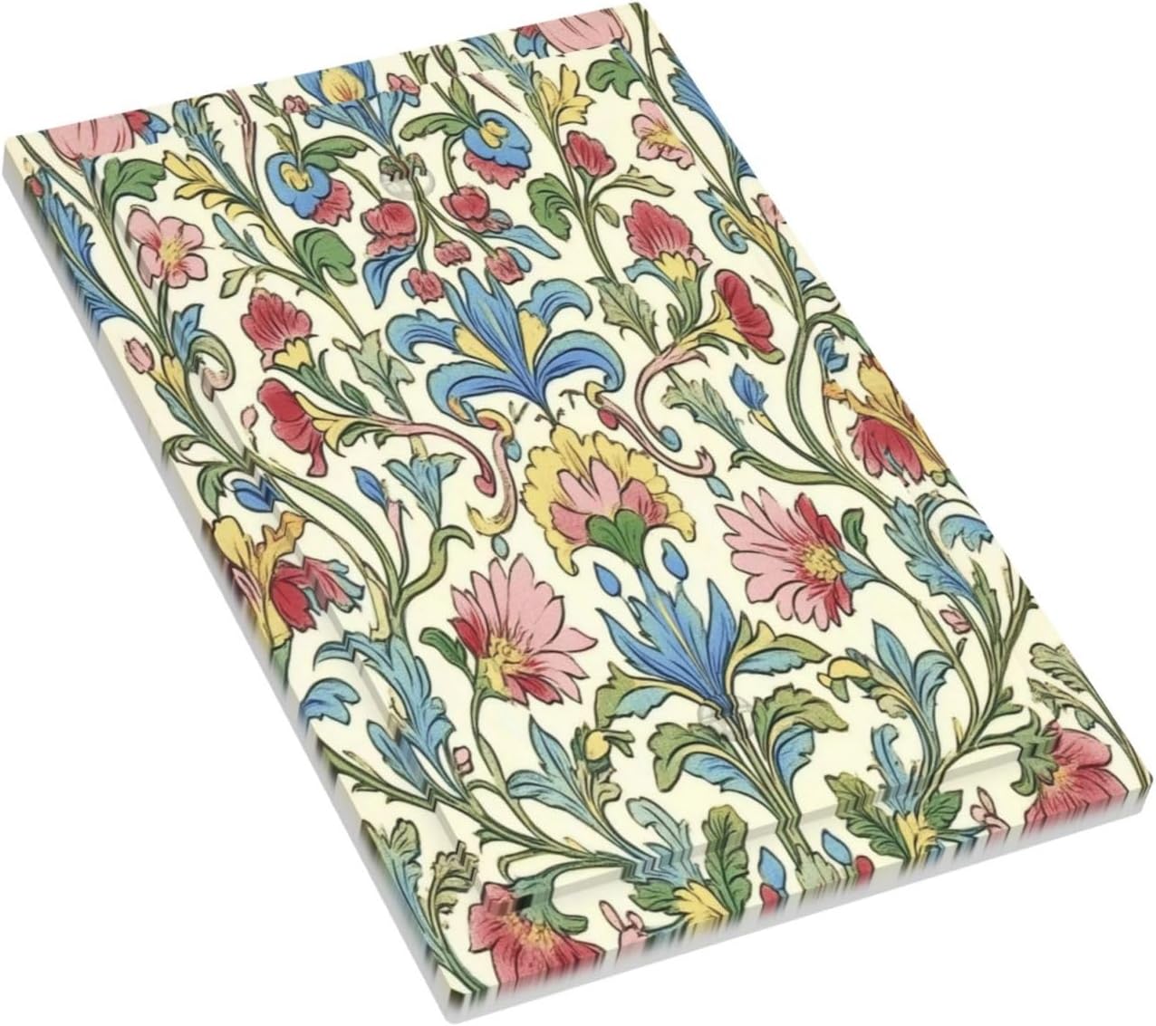 Light Switch Cover Plate Boho Red Floral Morris Plant Leaves 1 Gang No Device Blank Electrical Wall Plates Faceplate Decorative Switch Plate For Farmhouse Cabin Decor