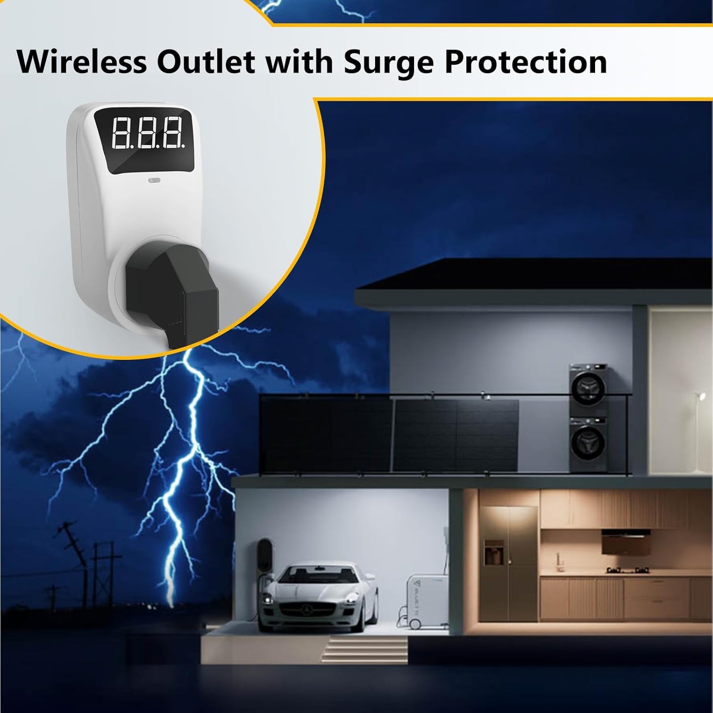 BSEED Surge Protector, 1800W Wall Surge Protector for Refrigerator, TV, PC, Home Appliance, Voltage Regulator with LED Display Screen, Adjustable Voltage Protector, 15A, 120V, 4 Pack