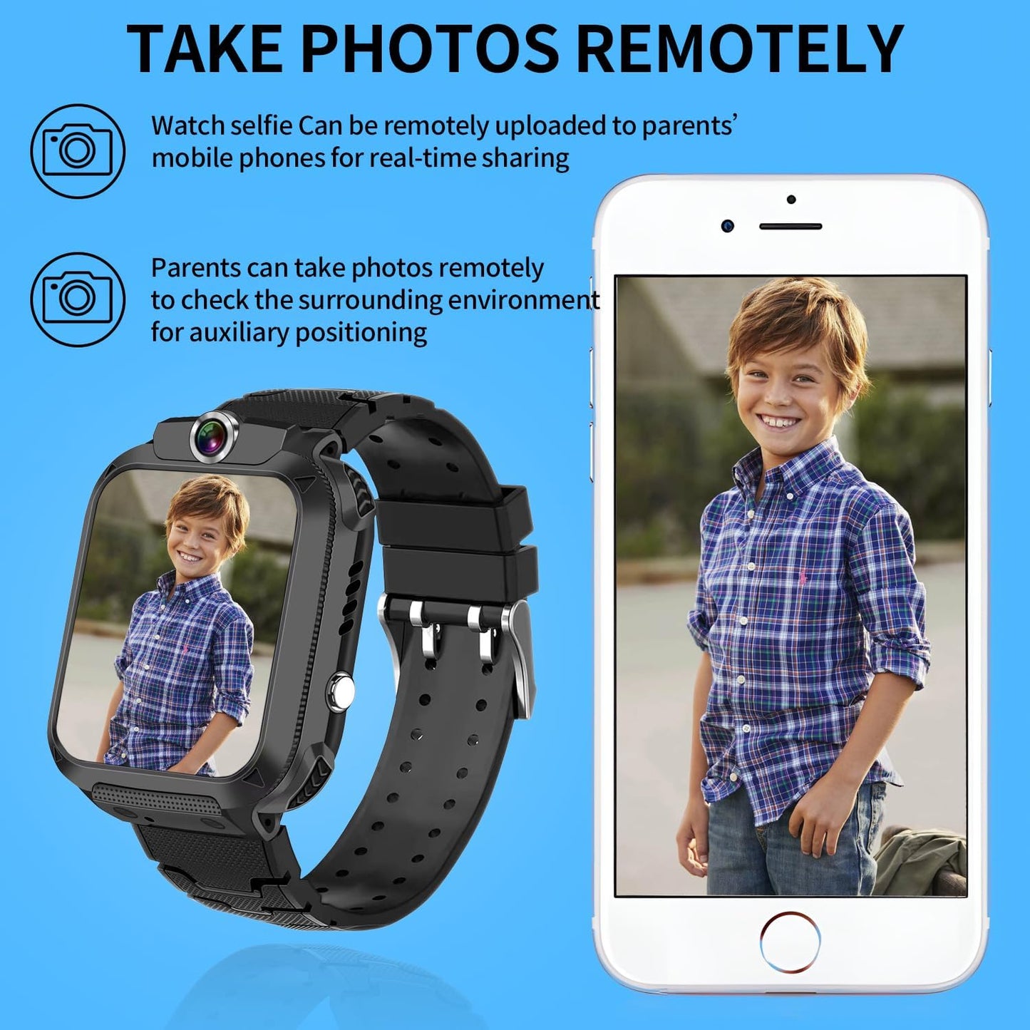 2G Kids Smart Watch, SOS Emergency Call, Video Calling, Waterproof Activity Tracker for 3-12 Years Girls/Boys - Birthday Gift Idea