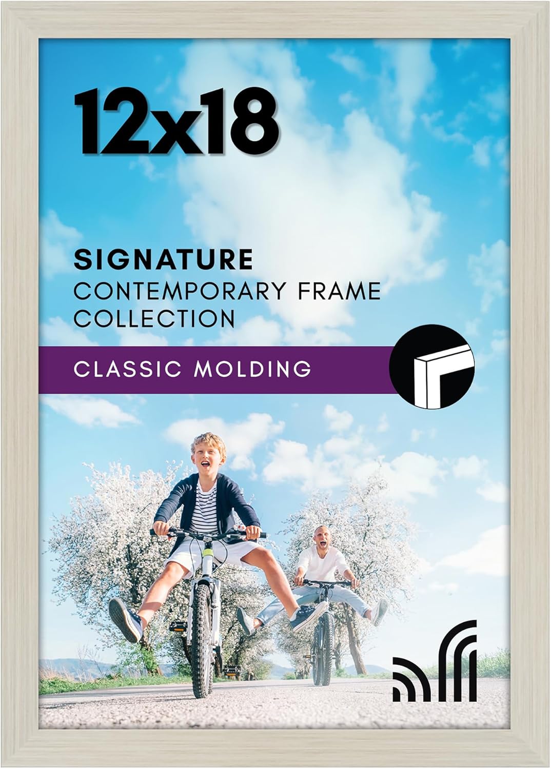 Americanflat 12x18 Poster Frame with Shatter-Resistant Glass - Signature Collection - Gallery-Style Frames Made of Engineered Wood - Photo Frame for Wall Display - Light Wood