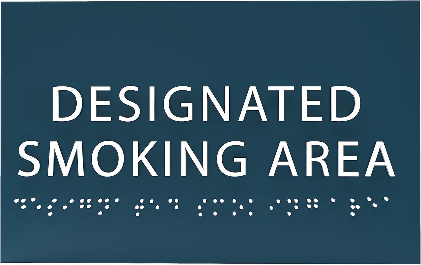 6" X4" Designated Smoking Area Sign - ADA Compliant Tactile Graphics Grade 2 Braille Text | Smoking Permitted Wall Signs for Offices, Private Businesses, Schools, and Restaurants
