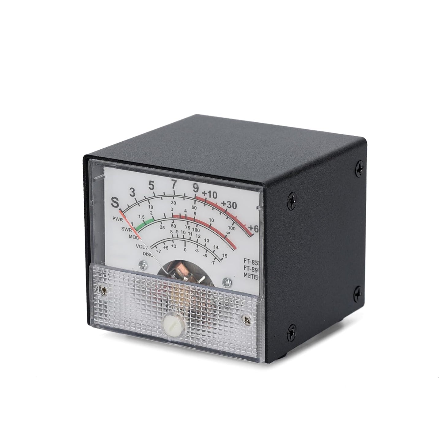 FT-857/FT-897 Analog Panel Meter, Black, Multi-Function S-Meter/PWR/SWR Display, 70x70x62mm, with 3.5mm Jack Connection