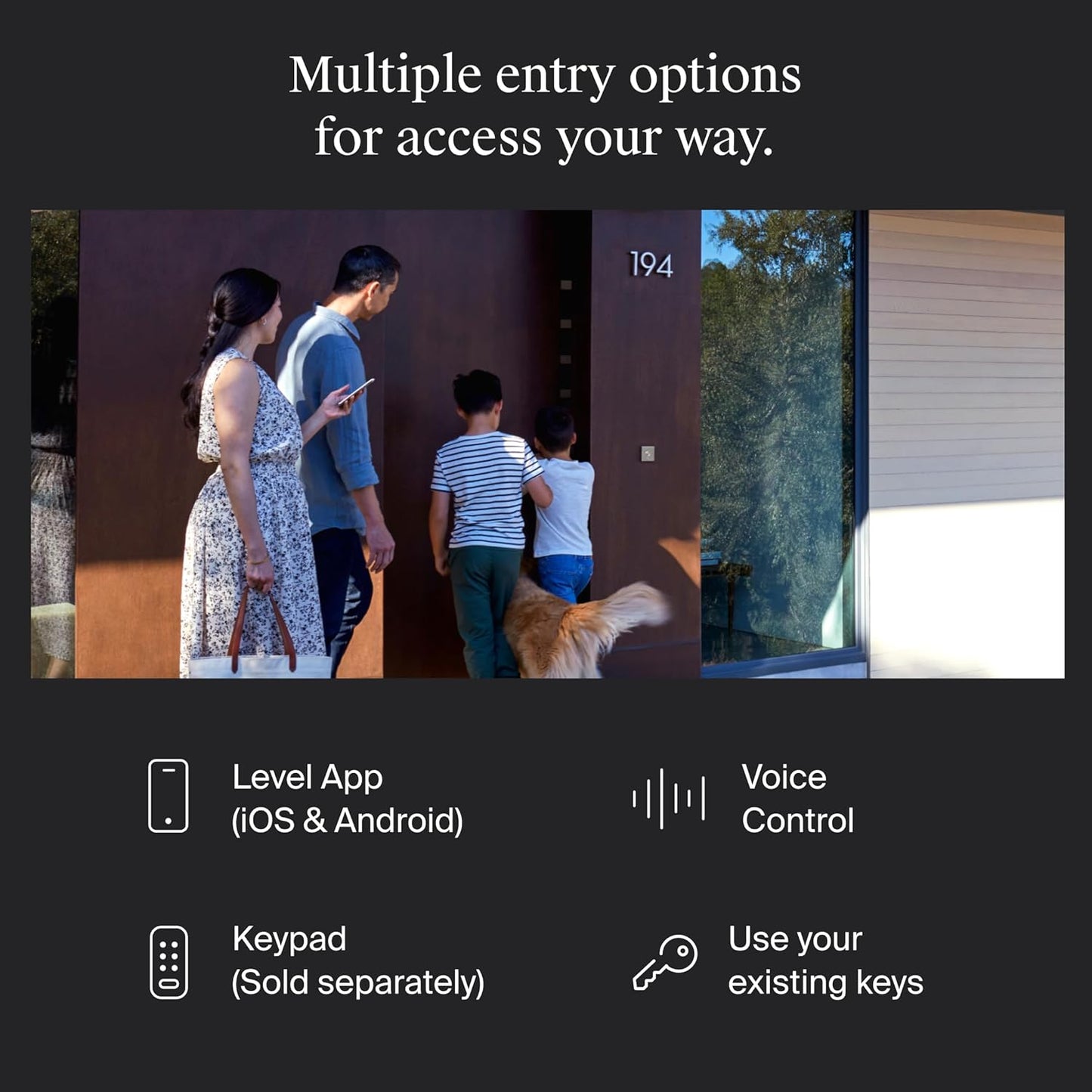 Level Bolt (Matter) Smart Deadbolt – Make Your Lock Smart Without Changing Keys or Hardware – Matter-Over-Thread, Keyless Entry & Remote Access via Apple Home, Google Home, Alexa, and for SmartThings