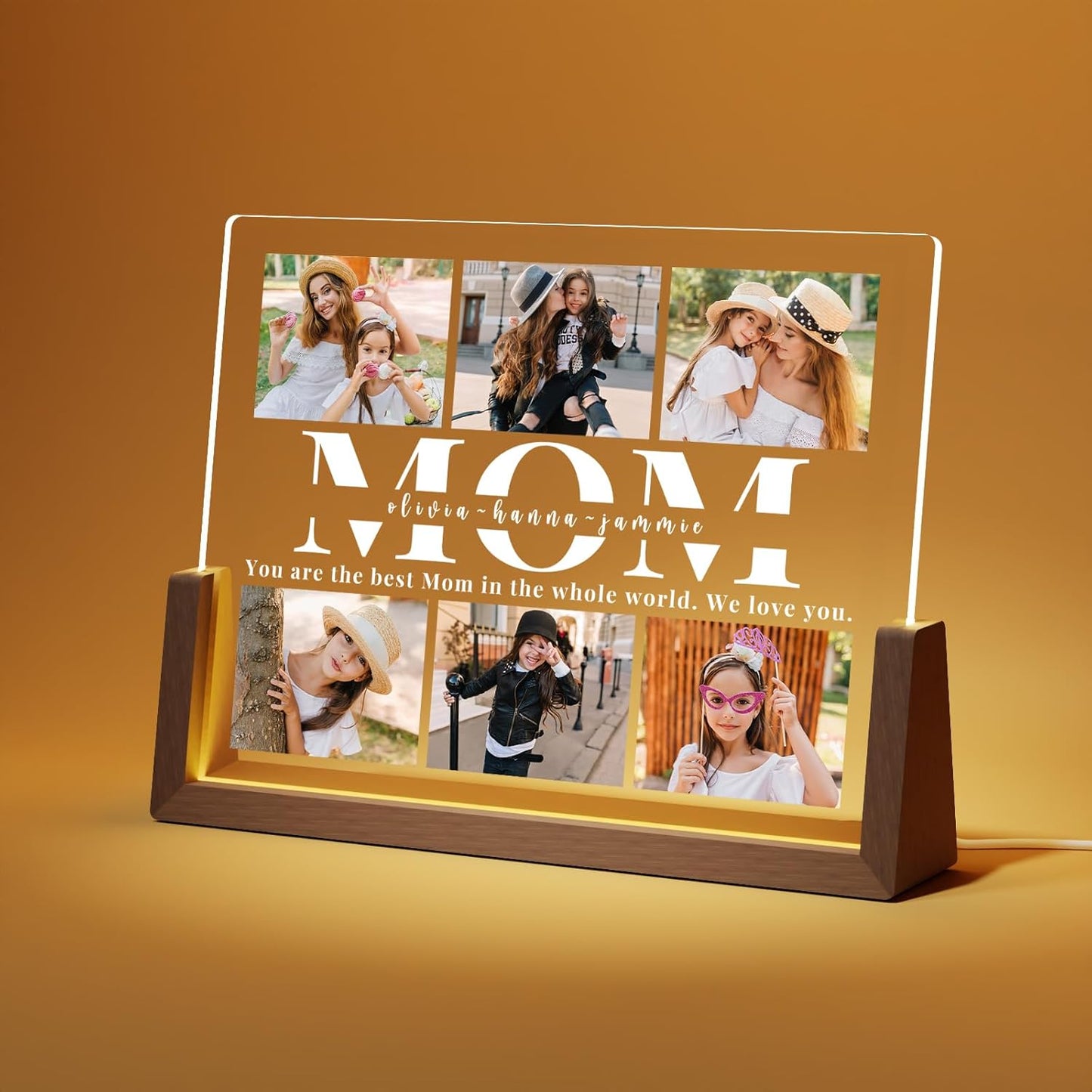 Personalized Mothers Day Picture Frame for Mom, Custom Gifts for Mother's Day from Daughter Son Kids, Customized Photos Gifts for Wife from Husband, Best Mom Ever Gifts