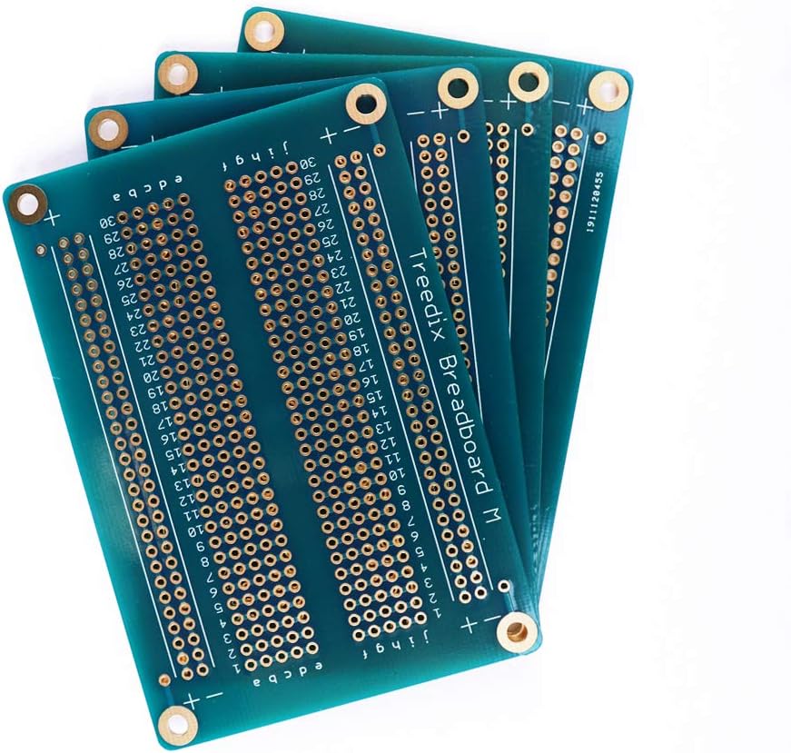 4 pcs Universal Board Solderable BreadBoard PCB Prototype Shield Board Double Sided Tinned Gold Plated Holes Compatible with Arduino Kit Raspberry Pi Shield Prototyping and Testing (Mode 2)