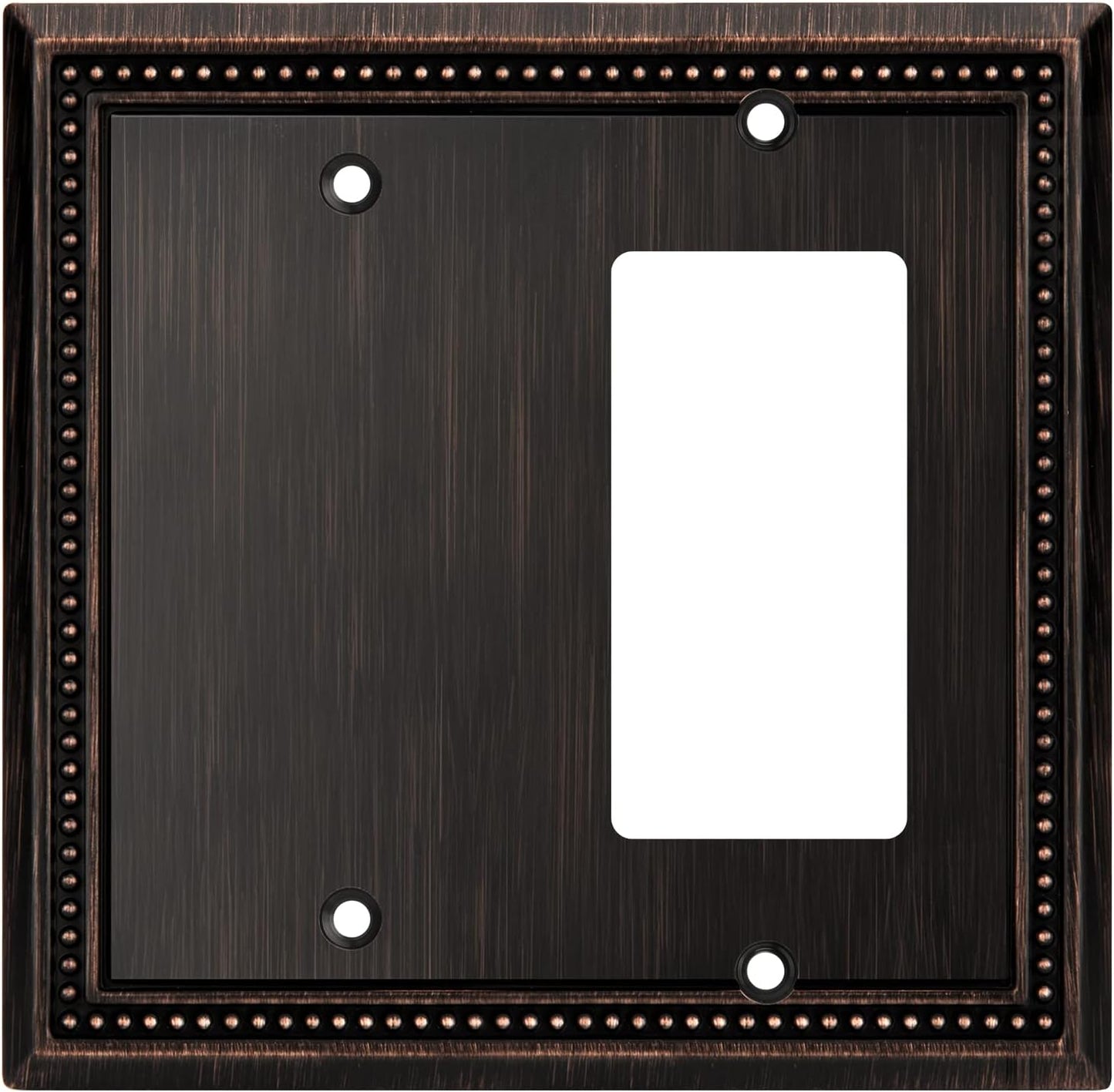 Henne Bery Sunken Pearls Heavy Duty Decorative Wall Plate Switch Plate Outlet Cover (Blank/Decorator, Aged Bronze)
