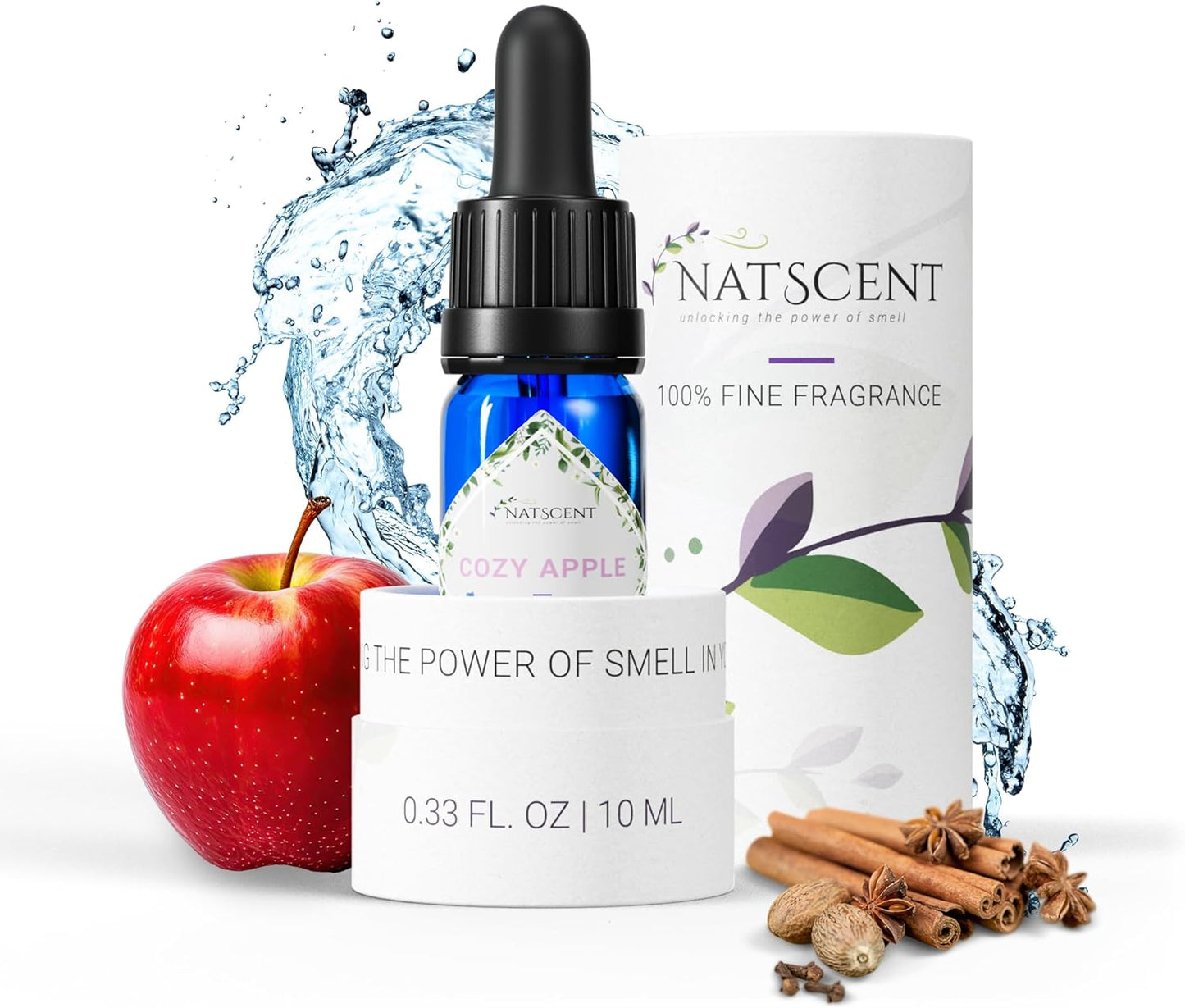 Cozy Apple Essential Oils for Diffusers for Home, Nature-derived Fall Essential Oils, Long-Lasting & Family-Friendly Diffuser Oils Scents, IFRA Certified, Cold Air & Ultrasonic - 0.33 oz