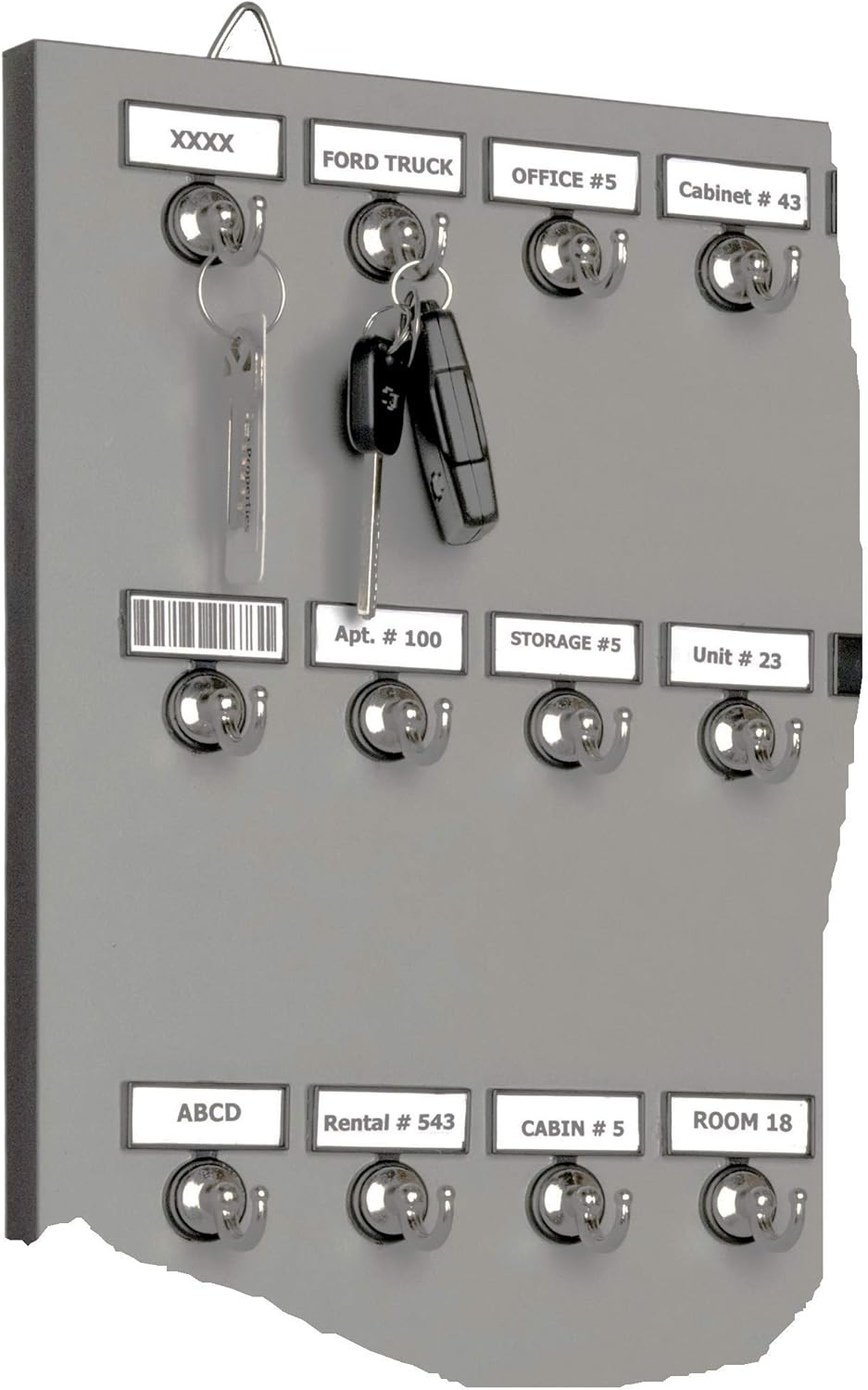 Key Rack, Keystand # 75MGN, 75 Bolted Metal Hooks with Extra Space and Customized Nameplate for Dealerships, Realtors, Hospitals or Schools (75 Sets of Tag & Ring are Included)