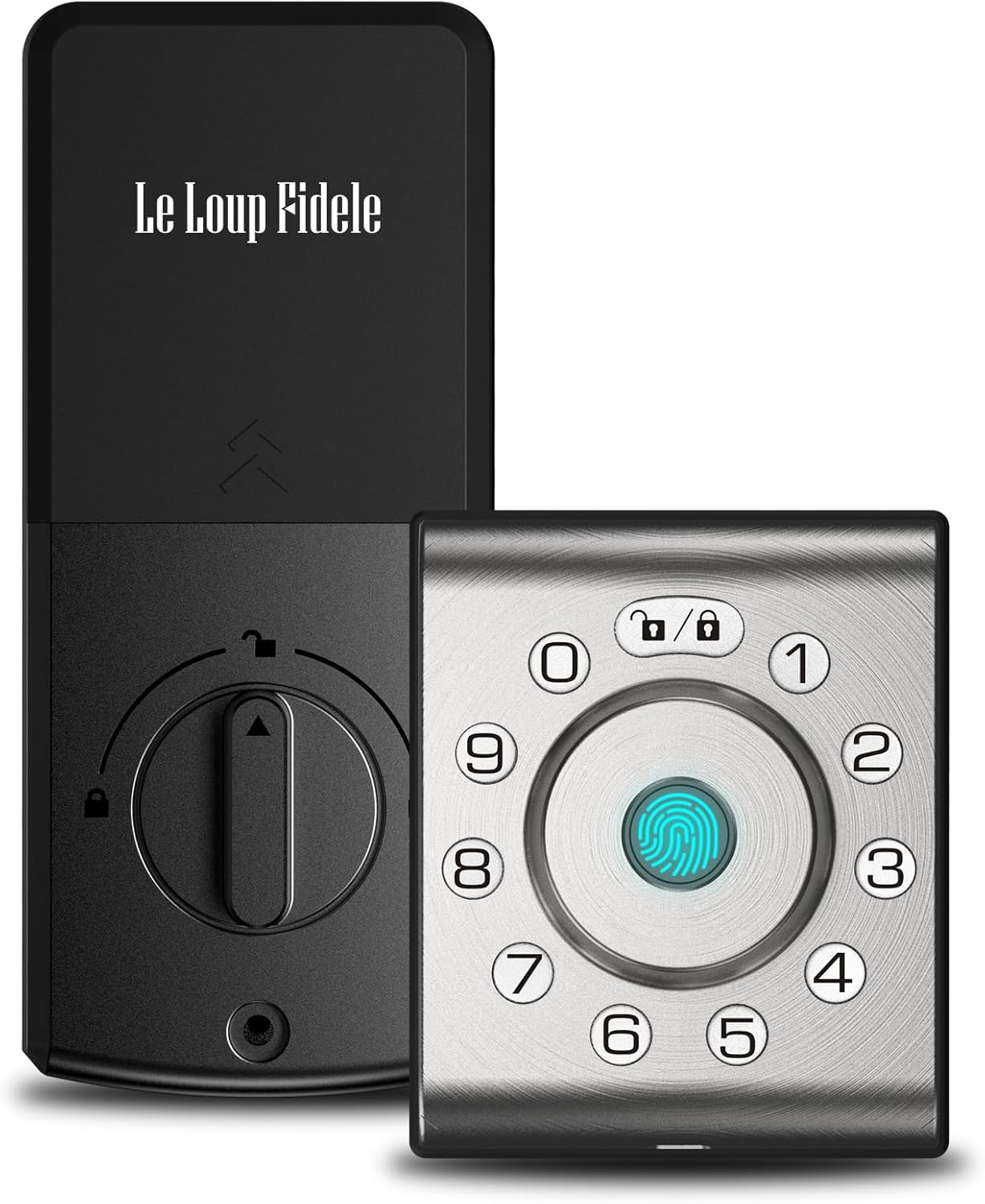 LELOUPFIDELE Smart Lock – Keyless Entry Door Lock with Keypad Deadbolt, Fingerprint & Anti-Peek Code, Compact Design, Auto-Lock, Easy Install for Home//Office (Satin Nickel)