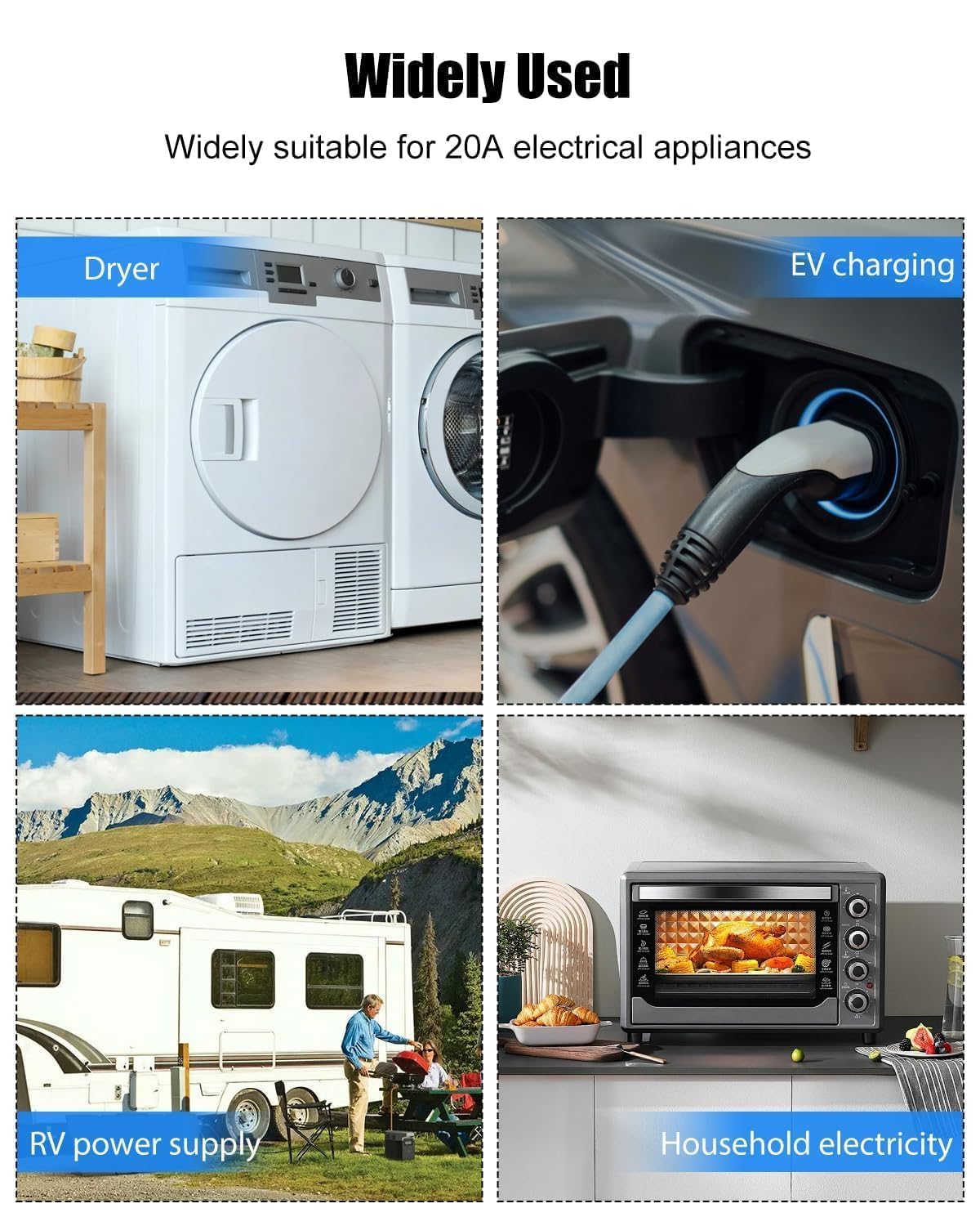 20A 125V AC Power Meter, NEMA 5-15P to NEMA 5-20R Outlet Monitor, Multifunction Energy Monitor Voltage Current Frequency Power Factor, LCD Display Digital Multimeter Tester