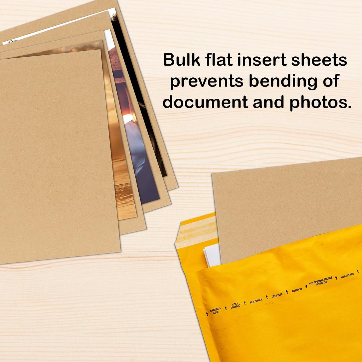 Calenzana 50 Pack 8.5x11 Inch Brown Corrugated Cardboard Sheets Flat Cardboard Sheets for Packing Mailing Dividers and DIY Crafts