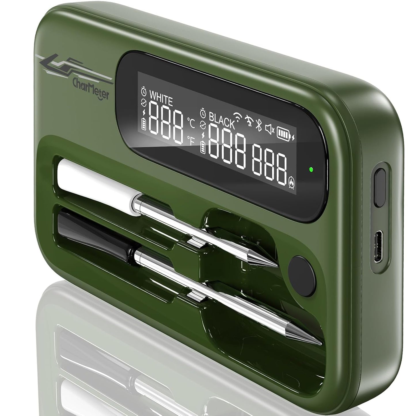 Wireless WiFi Meat Thermometer Digital, Versatile Unlimited Remote Range,Smart Bluetooth Cooking Thermometer with 2 Size BBQ Probes, Flexible Alarm APP LCD Screen for Grill, Air Fryer, Smoker and Oven