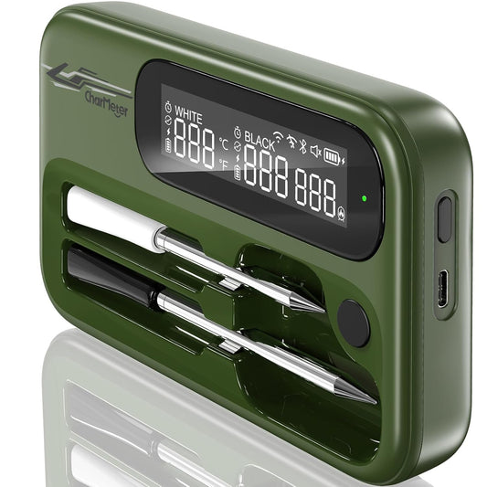 Wireless WiFi Meat Thermometer Digital, Versatile Unlimited Remote Range,Smart Bluetooth Cooking Thermometer with 2 Size BBQ Probes, Flexible Alarm APP LCD Screen for Grill, Air Fryer, Smoker and Oven