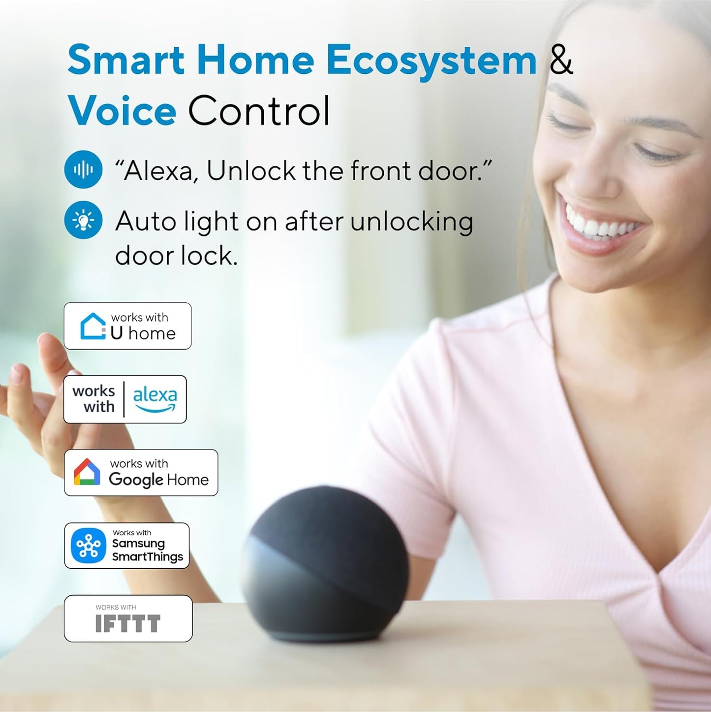 ULTRALOQ Bolt NFC Smart Lock with Android Phone Tap to Unlock, Built-in WiFi Keyless Entry Door Lock with Door Sensor, App Remote Control, Auto-Lock/Unlock, IP65 Waterproof, BHMA Certified