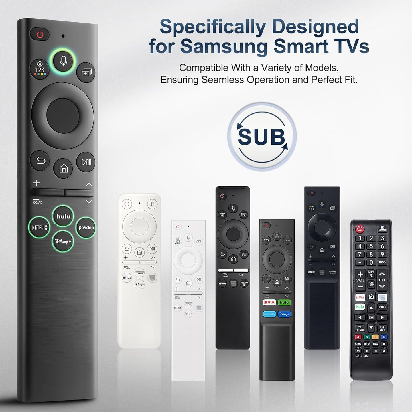 for Samsung-Smart-TV-Remote-Control-Replacement,Universal Remote for 2019 2025 Samsung Frame Curved Crystal Smart TVs, with Voice Control