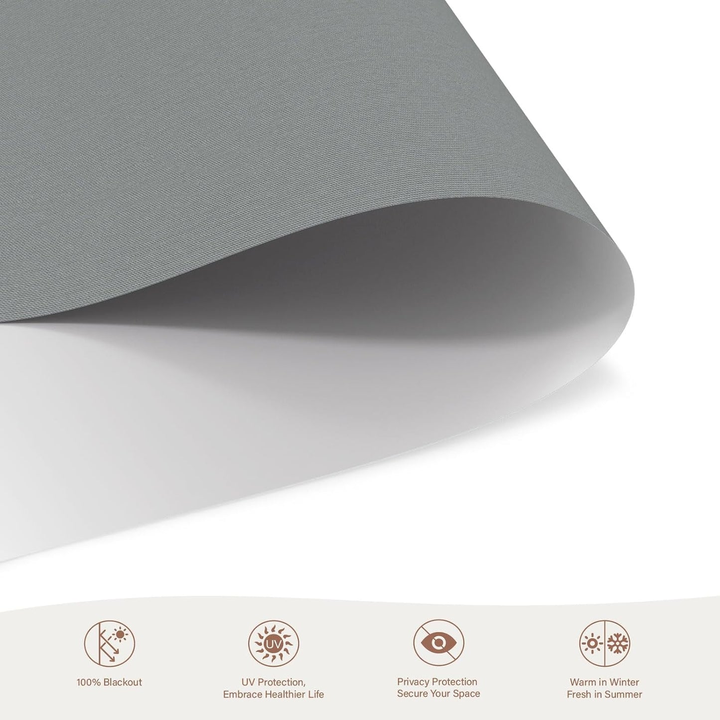 Motorized Roller Blinds with Remote, 100% Blackout Automatic Roller Shades for Bedroom, Bathroom, and Living Room, Customized Size, Moonlit Fog Gray