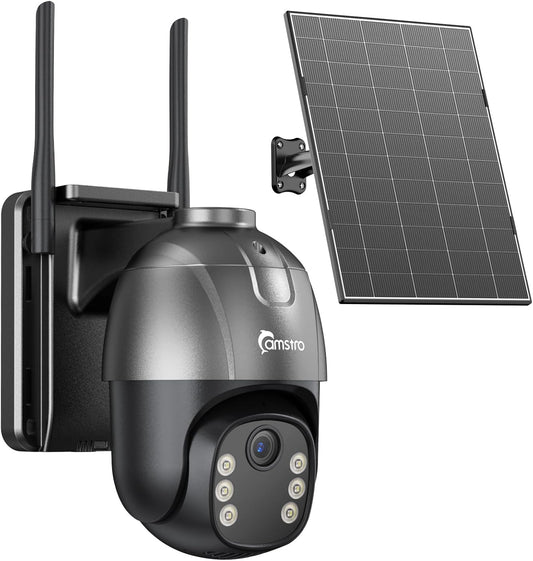 4G LTE Cellular Solar Security Camera Wireless Outdoor,AOV 24/7 Continuous Recording Camera with SIM Card,AI Tracking Detection,32GB Memory SD Card, 360°Pan & Tilt Surveillance, IP66, No WiFi
