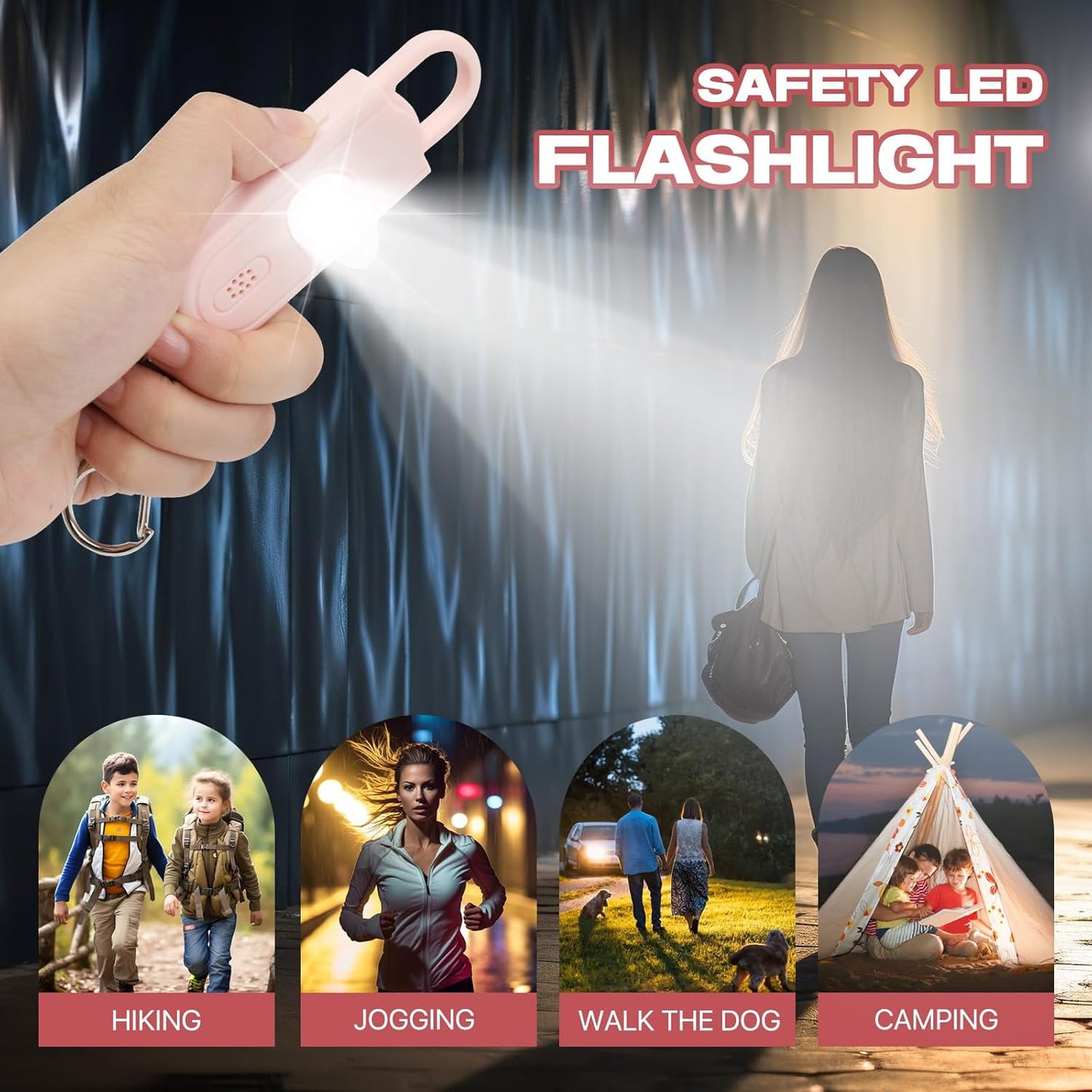 Personal Safety Alarm for Women, 130dB Loud Siren with SOS Strobe Light, Flashlight, 1000ft Audible Help Kids, Elderly Emergency Call, Self Defense Keychain for College Essentials