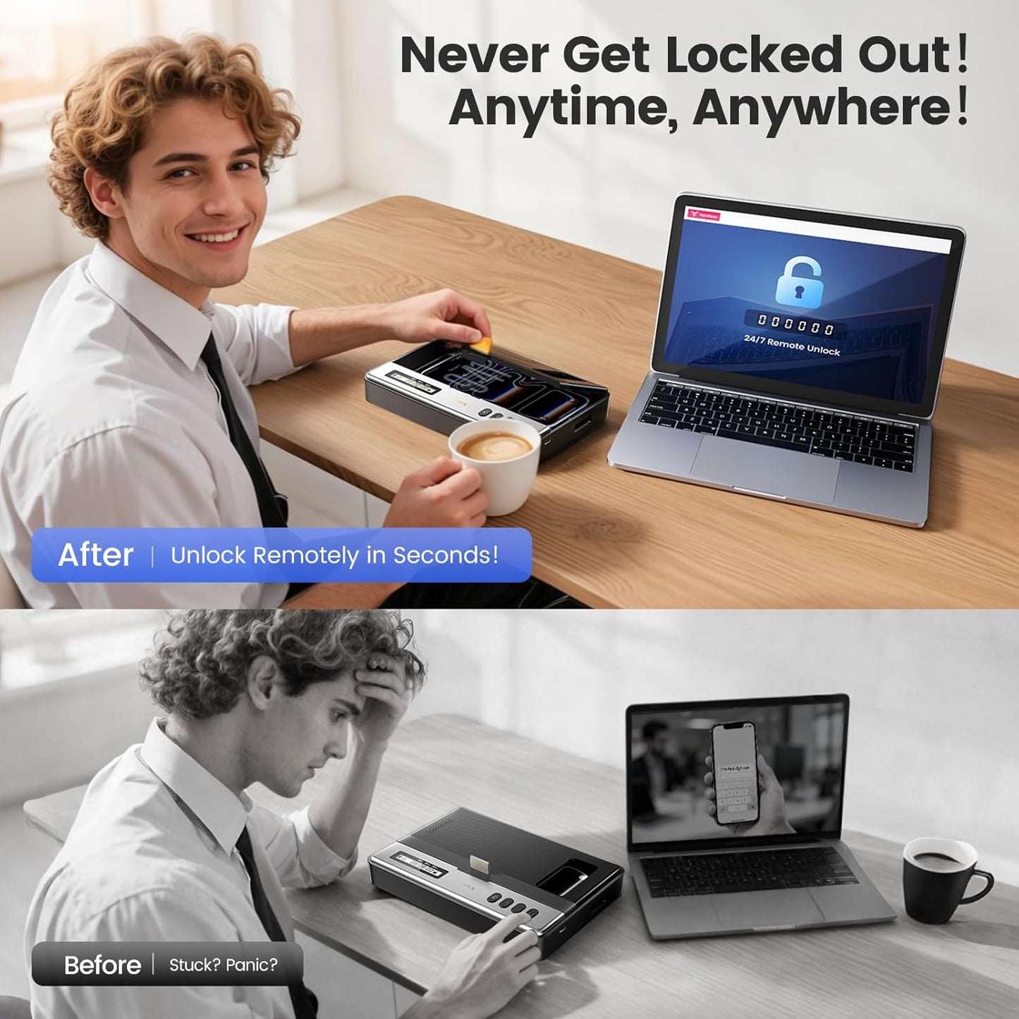 Vaydeer Timed Phone Lock Box, Rechargeable Lock Box with Timer, Locking Safe Storage for Phone, Easy to Use, Stay Focused, Build Better Habits, Live Balanced