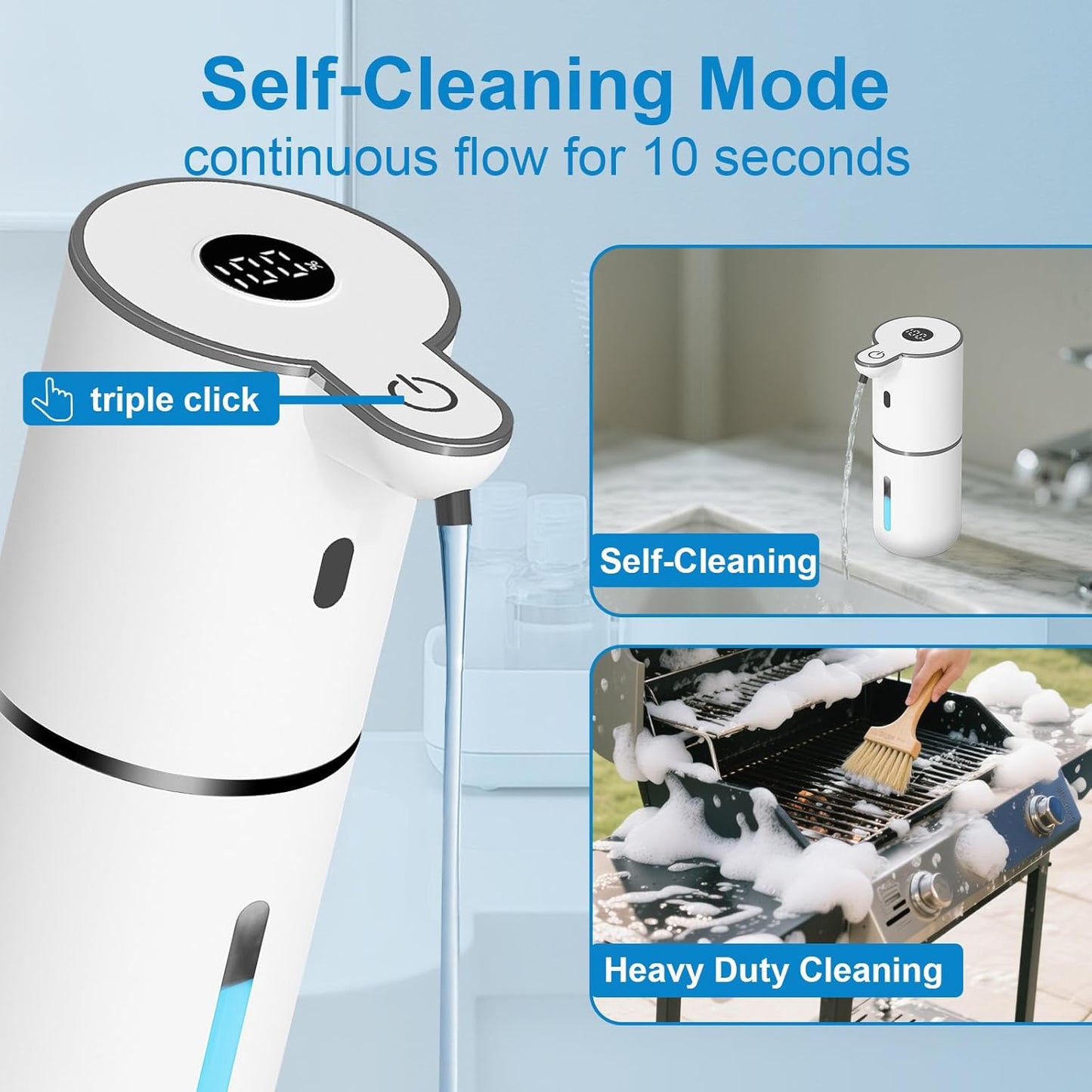 Automatic Liquid Soap Dispenser Touchless, USB Rechargeable Smart Hand Soap Dispenser, 6-Level Adjustable, 12.8oz/380mL Wall Mounted for Bathroom Kitchen Dish Soap-White