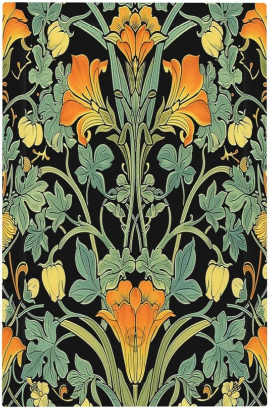 Light Switch Cover Plate William Morris Vintage Floral Green Yellow 1 Gang No Device Blank Electrical Wall Plates Faceplate Decorative Switch Plate for Bedroom Home Decor