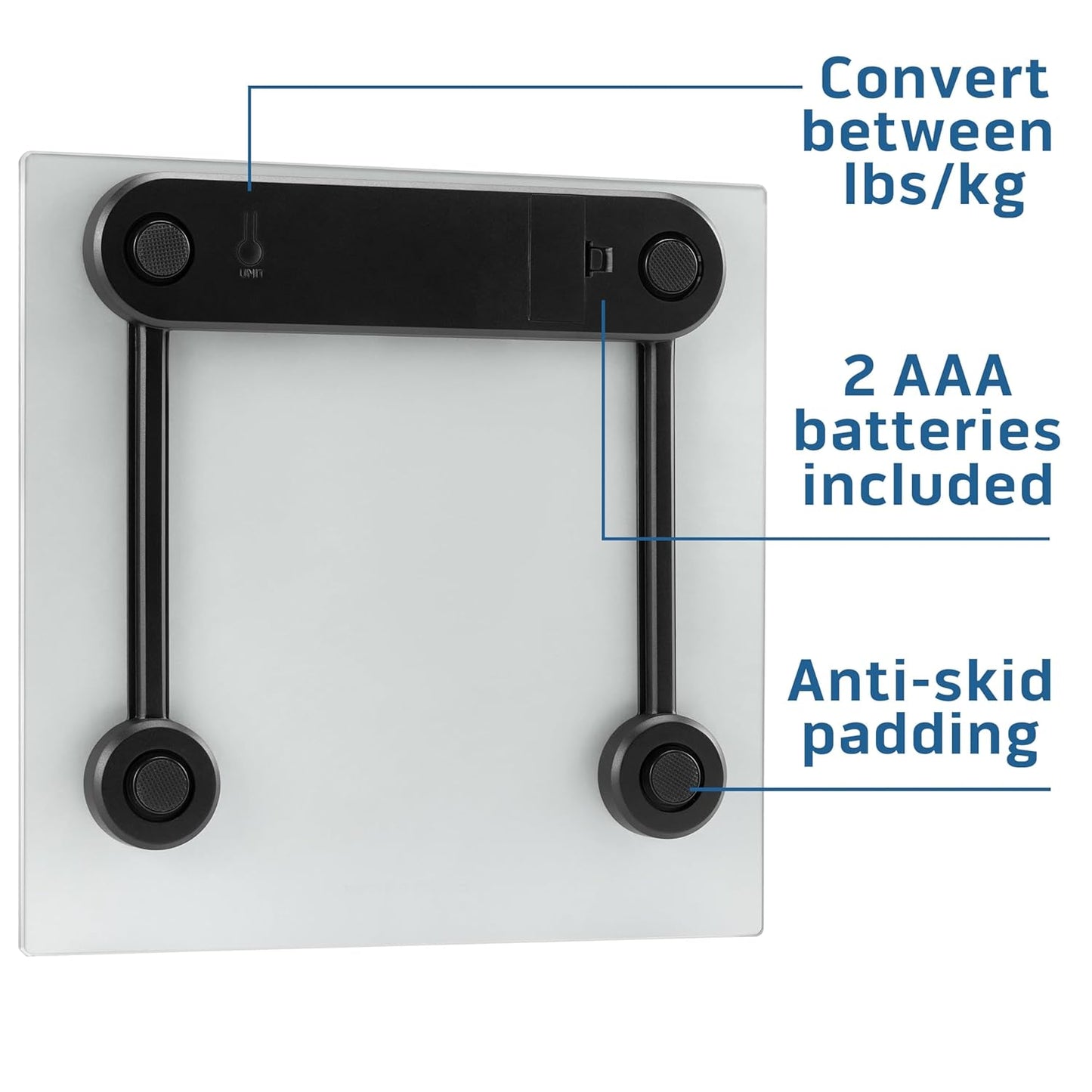 Health o meter Compact Digital Glass Bathroom Scale – 450 lb Capacity, 4 Load Cells, 3.2" LCD Display, Tempered Glass Platform, Auto Shut-Off, Low Battery Indicator, Non-Skid Feet, 5-Year Warranty