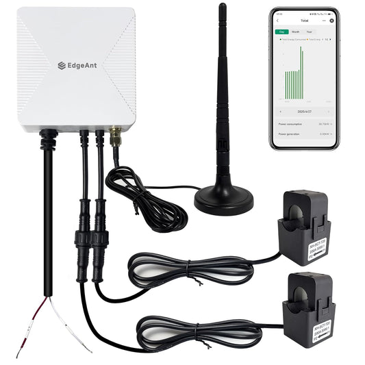 WiFi Energy Monitor with 2 * 200A Clamps, Real-Time Electricity Tracking, Smart Home Power Management, WiFi Meter Solar/Net Metering, Home Energy Automation and Control
