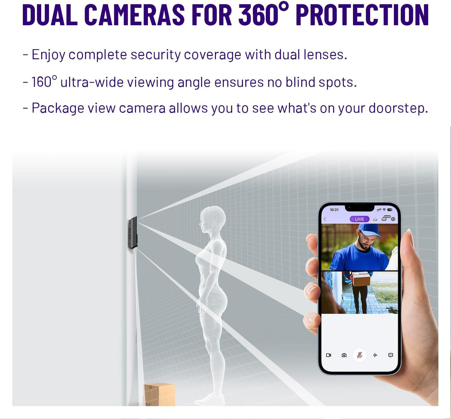 Wireless Video Doorbell w/ Smart Lock Set - Incl. Chime, Dual Cameras, 5MP 3K QHD, 2'' Screen & 32GB eMMC, Motion Detection & Real-time Alert, 2-way Audio, Door Bell and Keyless Entry Front Door Lock