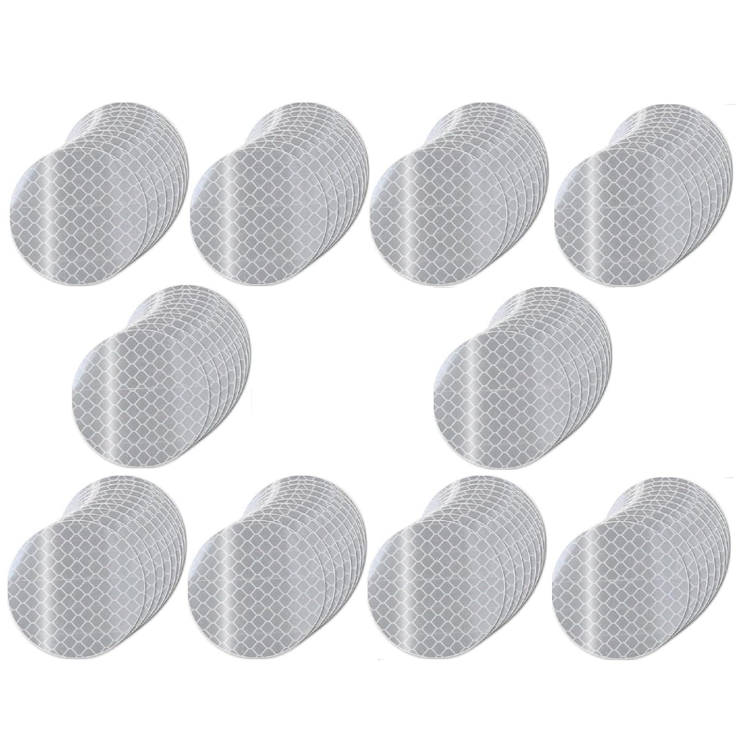Non Fading White Reflective Stickers 1-inch Diameter Round Reflector, Outdoor Waterproof High Visibility Warning Adhesive Tape (100 Pcs)