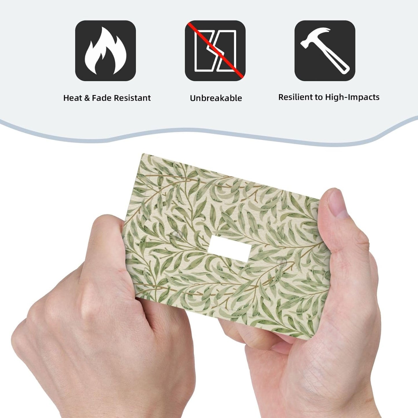 Decorative Light Switch Plate Covers Vintage Morris Willow Leaf Green Leaves 1 Gang Wall Plate Single Toggle Switch Cover Plate Jumbo Electrical Switchplate Receptacle Faceplate