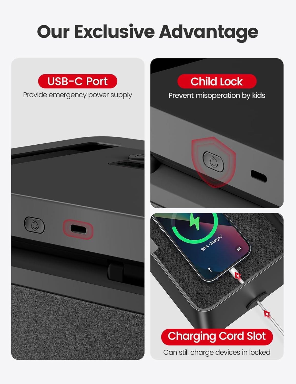 Vaydeer Metal Timed Lock Box, Phone Lockbox with Timer, iPad Safe Container, Self-Control Locker with USB-C Charge,Electronic Device Time Release Jail for Cellphone/Tablet/Medicine/Snack/Alcohol-Large