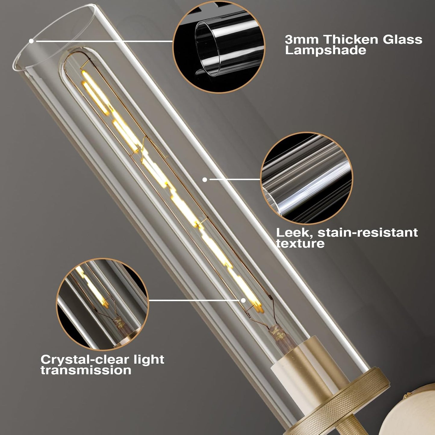 Gold Wall Sconces,19.48" Knurled Wall Sconces, Modern Light Fixtures Wall Lights for Living Room