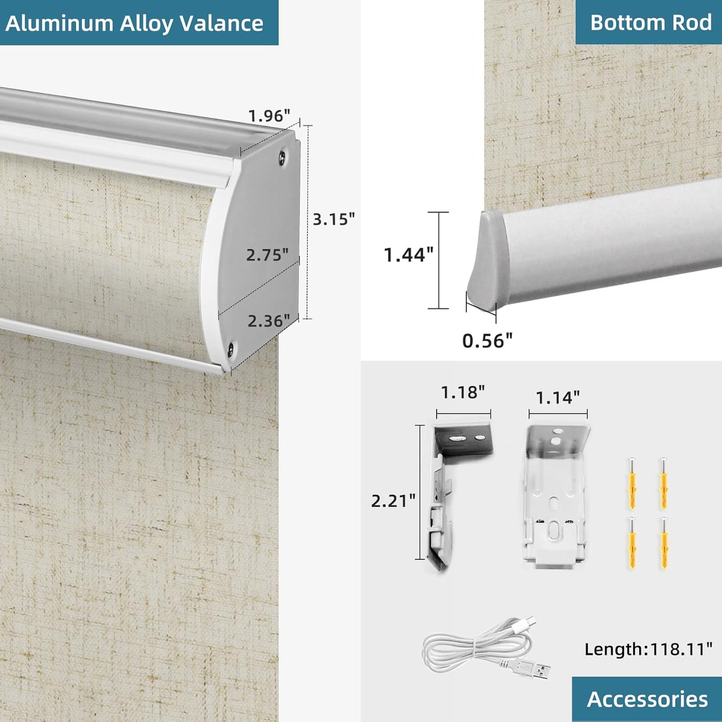 SmartWings Motorized Roller Shades Work with Homekit, 100% Blackout Smart Blinds for Windows, Cordless Remote Control Window Shades, Linen Stone, Customized Size
