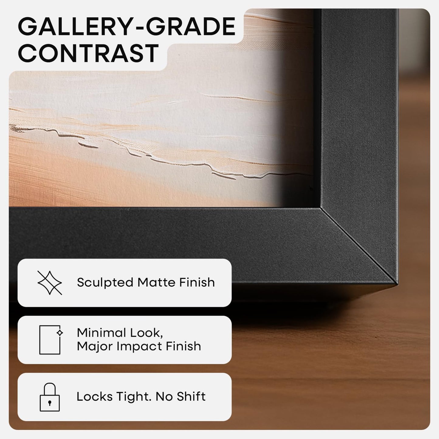 Homeforia 18x24 Poster Frame Black, High End Metal 18 x 24 Picture Frames with Mat 16 by 20 inch Photo, 18x24 Black Frame Matted to 16x20 Print, 24x18 Hanging Frame, Tempered Glass, Wall Kit, Set of 4