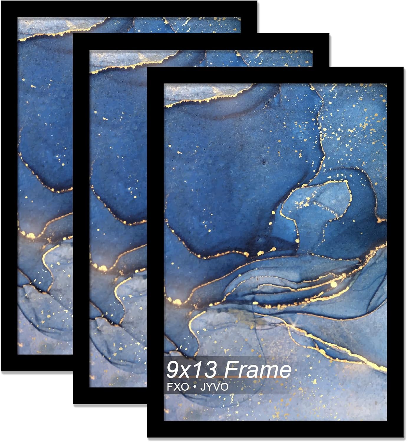 9x13 Picture Frame Set of 3, Black Frame for 9 x 13 Inch Picture Poster Photo, Light Weight and High Transparent 9 by 13 Frame for Wall - 3 Pack/Black/9"x13"