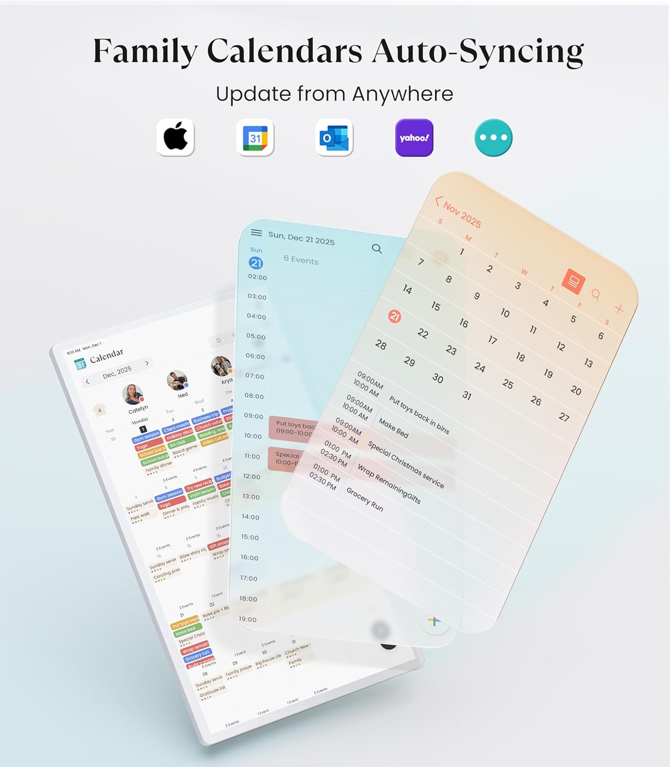 Cozyla Digital Calendar+ 2: 24 inch Wall Planner Touch Screen Chore Chart Customize Dashboard Smart Electronic Calendar for Family Schedules Meal Planner Support Any Google Play App Wall Mount White