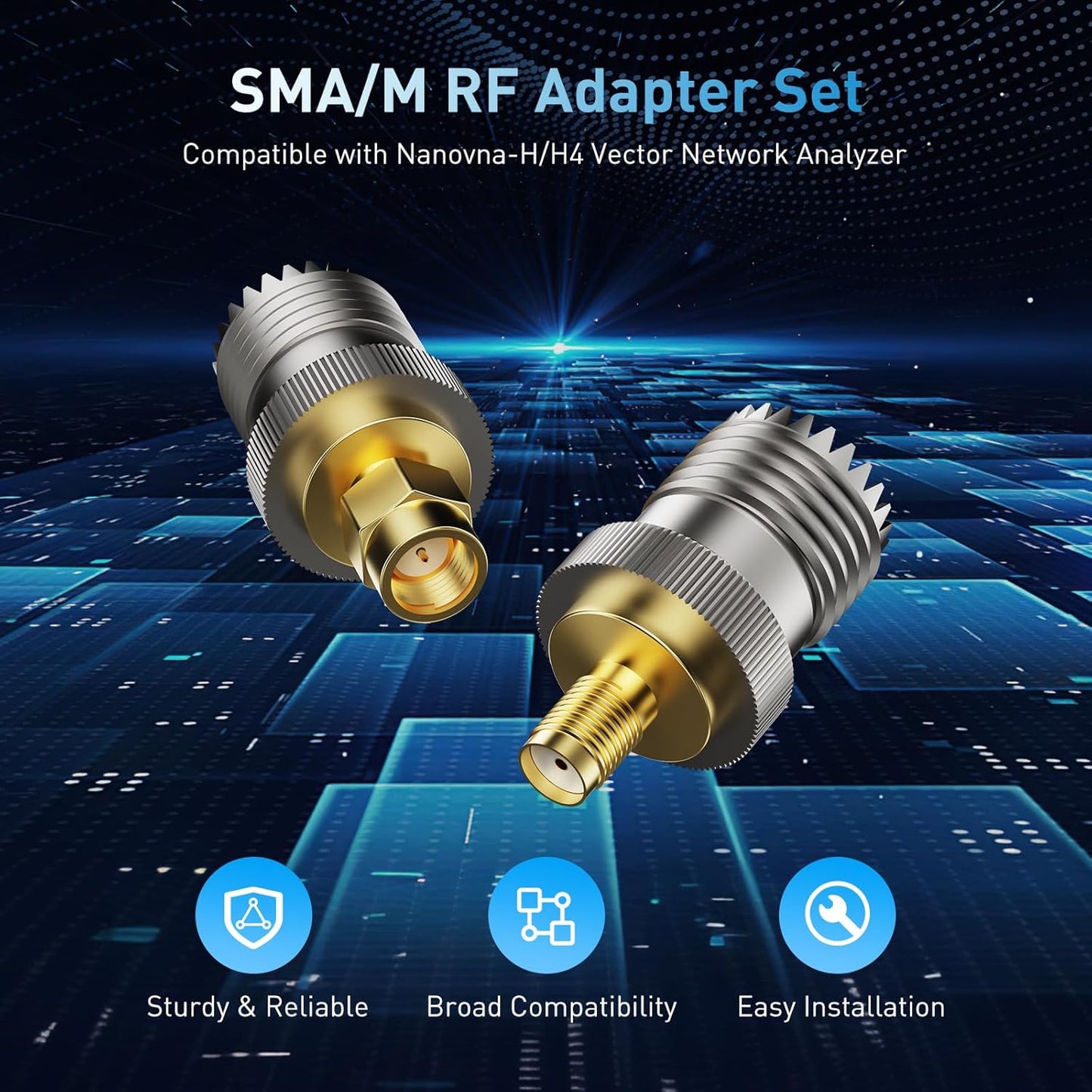 SEESII Nanovna-H Vector Network Analyzer with SMA Adapter, HW3.6 10KHz-1.5GHz MF HF VHF UHF Antenna Analyzer, Measuring S Parameters, Voltage Standing Wave Ratio,Phase,Delay,Smith Chart